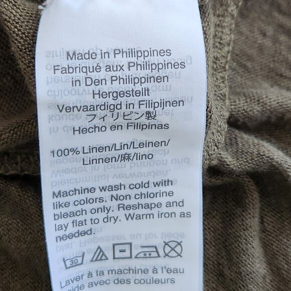 J. Crew Green Heathered Ruffled Hem Top Medium Short Sleeves Lightweight Soft - Picture 5 of 5